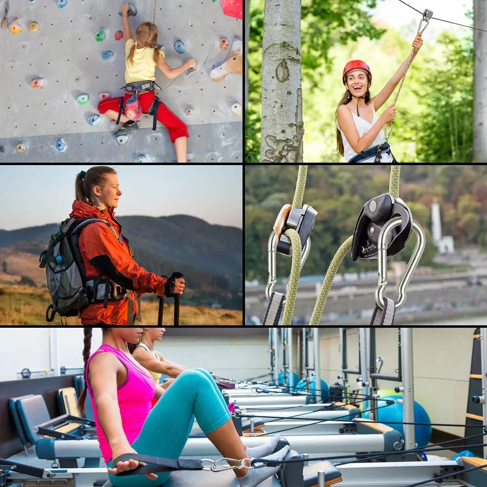 Heavy Duty Stainless Steel Carabiner for Camping Hiking Carabiner Snap Hook Spring Buckle Key Ring Carabiner