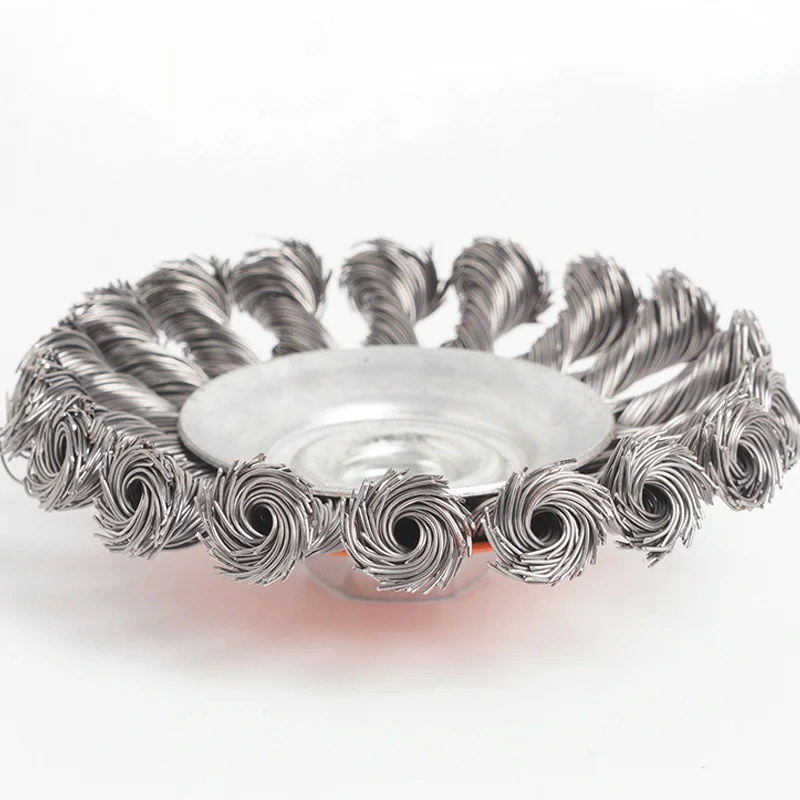 Twisted Steel Wire Wheel M14 M10 Brush Strong Paint Remove Rotary Twist Knot Deburring 100mm 90mm For Angle Grinder