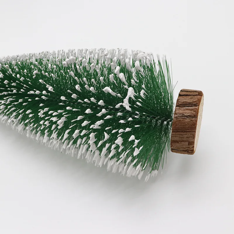 Wholesale Mini Christmas tree bottle brush Christmas tree with heavy wood base