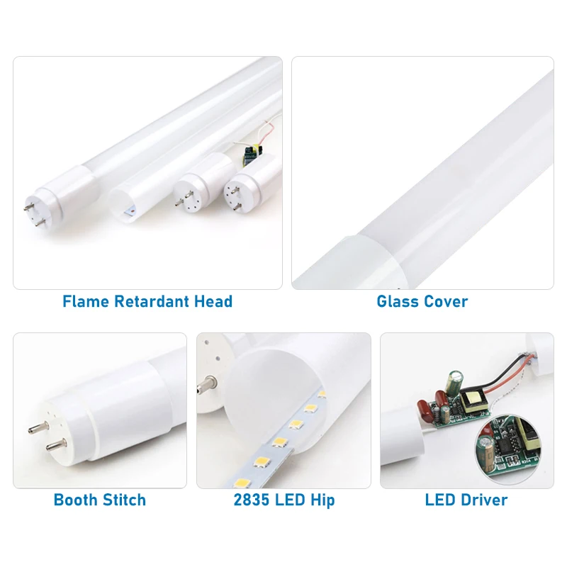 Longer Life Time T8 Led Tubes Max Watt 50W Led Chip Driver Warm Natural White Light Power 8W 14W 17W