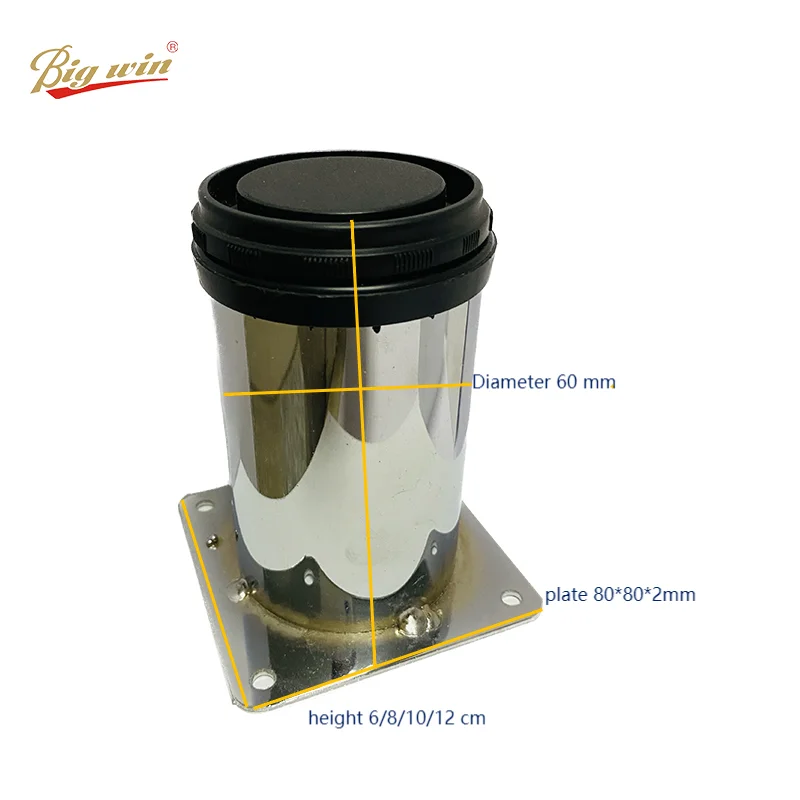 Wholesale hardware accessories decorative modern metal chrome table legs for home furniture cylindrical shape legs