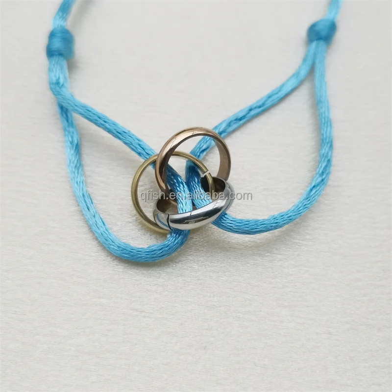 316l Stainless Steel Trine Ring Fashion Jewelry Famous Brand String Bracelet Three Rings Hand Strap Couple Bracelets