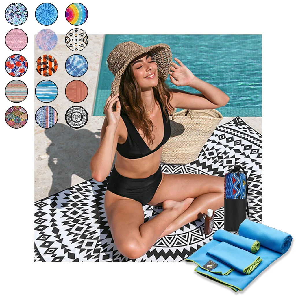 Индивидуальные изысканные пляжные полотенца из микрофибры с индивидуальным именем для детей и взрослых