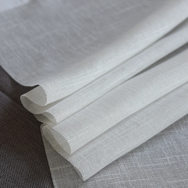 Polyester Pure White home decor sheer fabric anti static sheer gauze fabric for window curtain air permeability sheer fabric
