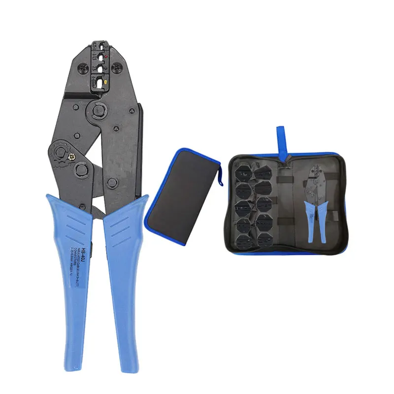 Crimping pliers HS-40J 10 jaw for plug/tube/insulation/non insulating coaxial cable terminals kit 230mm clamp tools