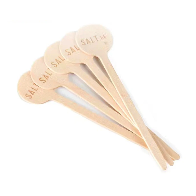Custom Hot Stamping Logo Birch Wooden Eco-Friendly Individually Wrapped Airline Disposable Wood Coffee Mixing Stick