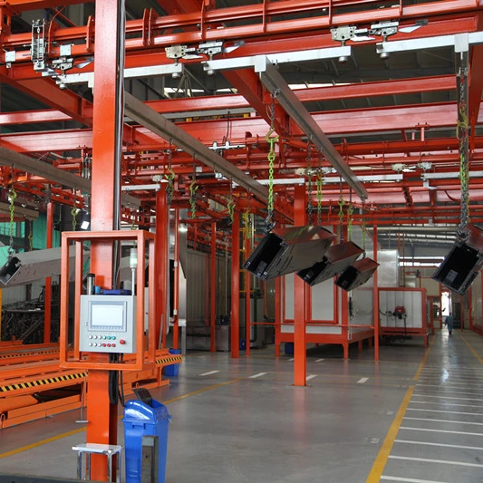 Powder coating line overhead power and free conveyor system conveying equipment