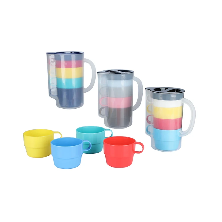 Supplier customized plastic kitchen kettle set high quality plastic water bottle with cup