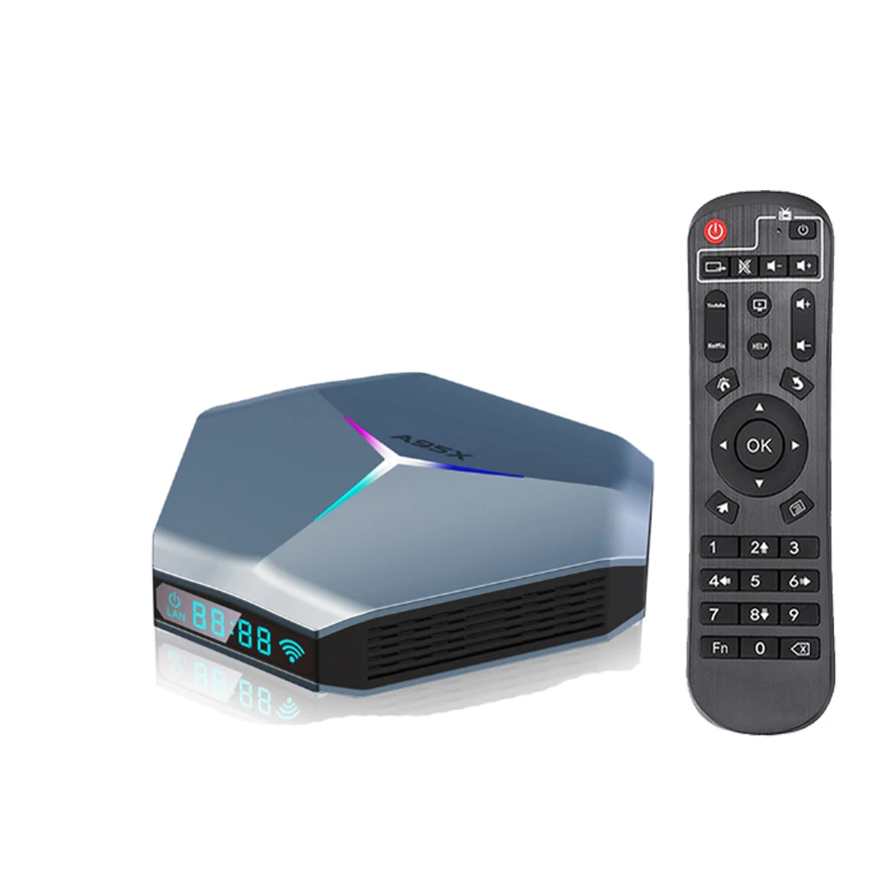 A95X F4 Android 11 Smart TV BOX Amlogic S905X4 8K Ultra HD RGB Light Set Top Box 4GB RAM 32GB 64GB 2.4G/5G Dual Wifi BT