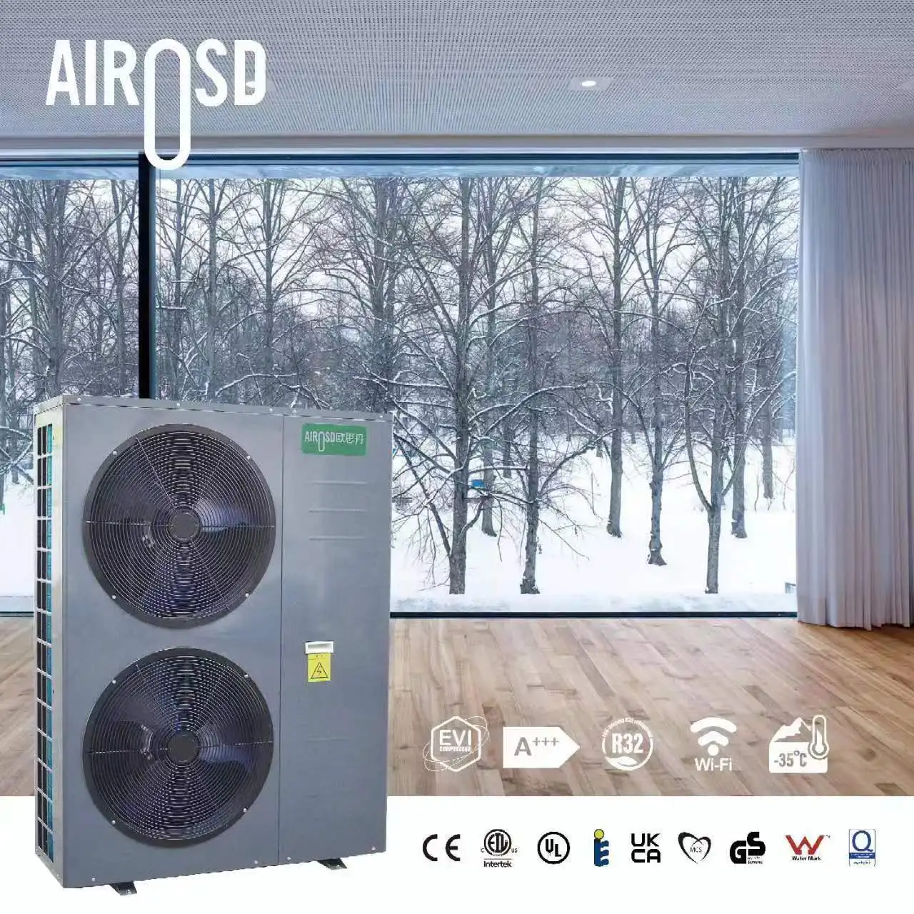 European Standard A+++ R290 Heating Cooling Hot Water Heater Inverter Air Source Heat Pump