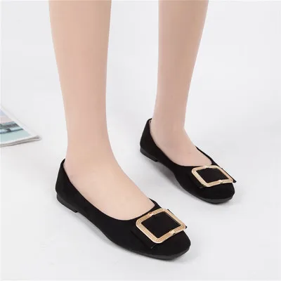 Женские балетки без застежки CLS077, искусственная замша, плоская подошва, лоферы, большие размеры 43, карамельные цвета