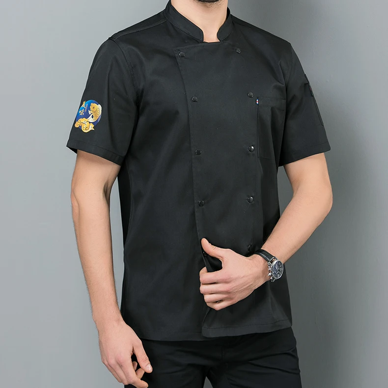 Customized Logo 5XL Plus Size For Cook Workwear Uniform Food Service Restaurant Saloon Pastry Chef Coat Jacket Chef Uniform