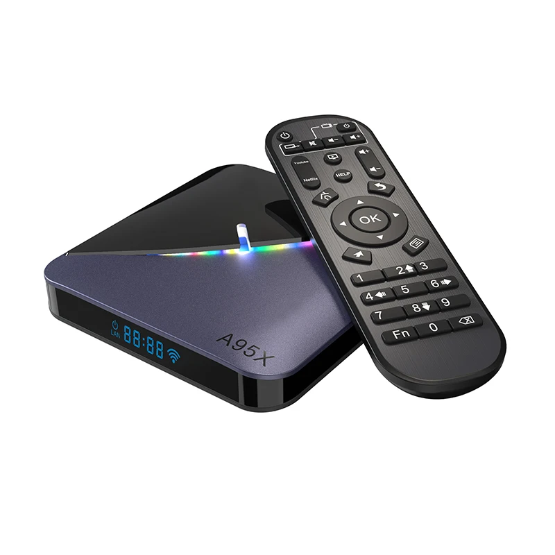  A95X F3 OEM Смарт-бокс Amlogic S905X3 BT RGB light 4 ГБ/64 Гб двойной Wi-Fi Android 9 0