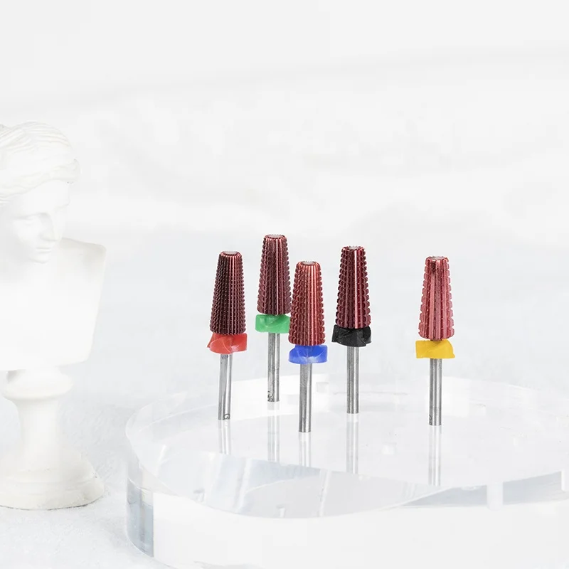 Высококачественные сверла для ногтей, набор конических сверл, карбидные сверла для ногтей