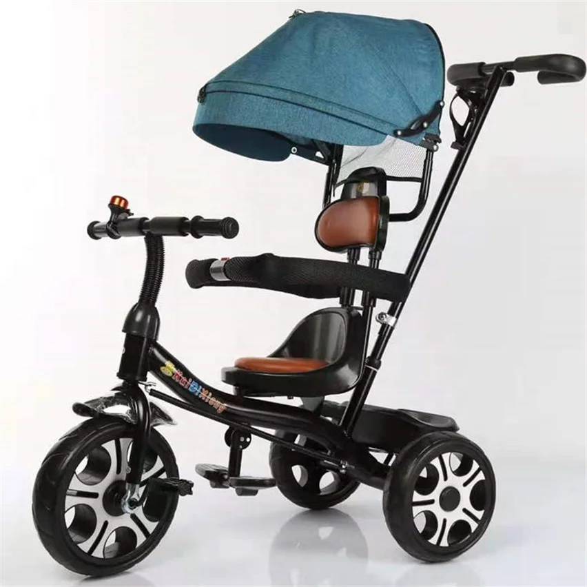 Baby tricycle 3 in 1 parents push trike with sunshade