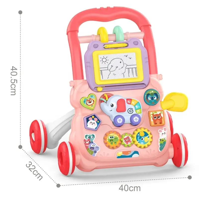 Toys Newborn Baby Learning To Walk Activities Stroller Small Elephant Music Early Educational Fitness Infant Hand Push Walker