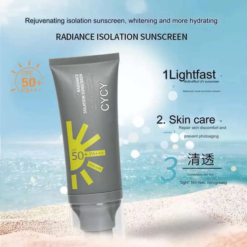 CYCY Sport Spf 50+ Mineral Sunscreen Broad Spectrum Uva/Uvb Sun Protection Water Resistant Sun Cream Reef  Sunscreen Lotion