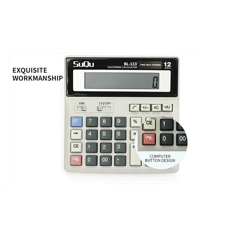 Wholesale price 12 Digit Solar Power Electronic Office Calculator