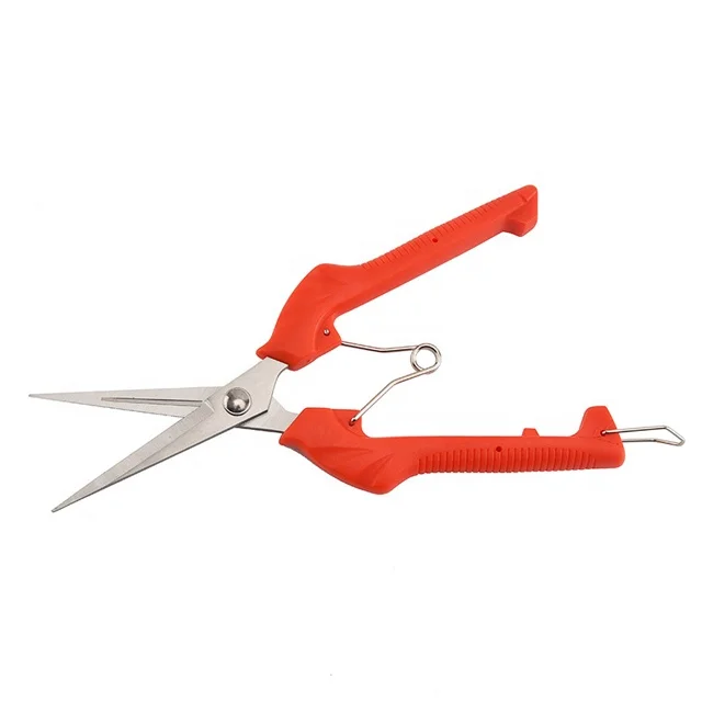 Bypass Garden Scissor Pruning Shear For Fruit Pick Up with Soft Plastic Handle Multi-Function Fruit Picking Trimming Scissors