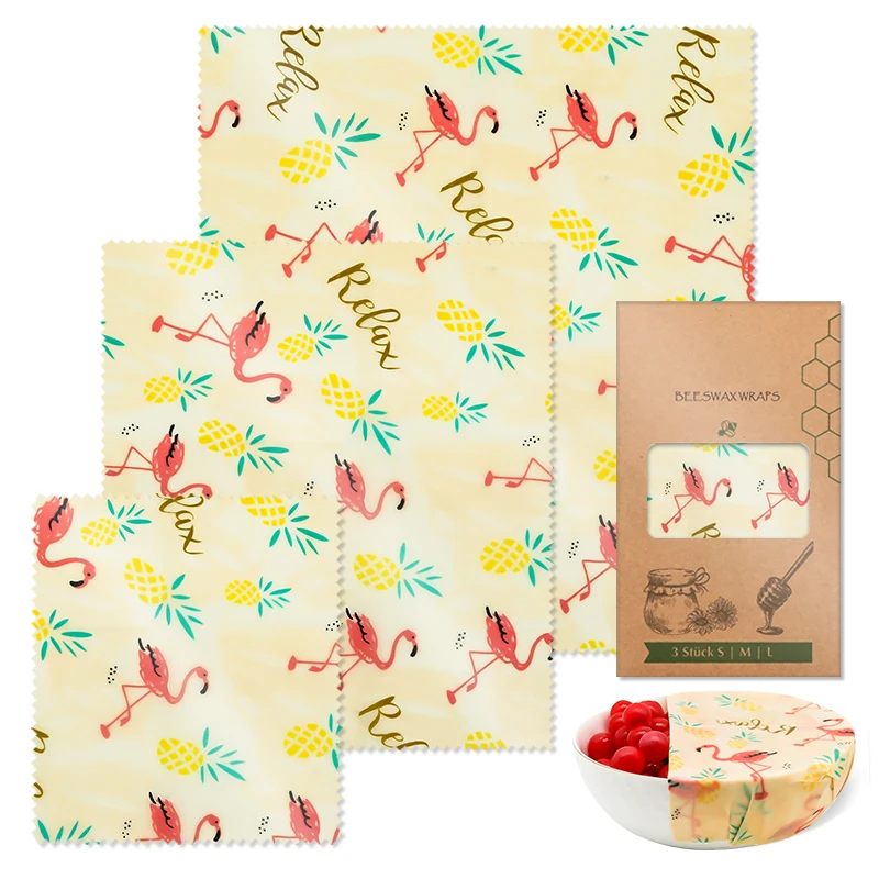 2022 Beeswax Food Wrap Hot sale  Organic Cotton Cloth Reusable Wrap Bee Wax Wrap Beeswax packaging