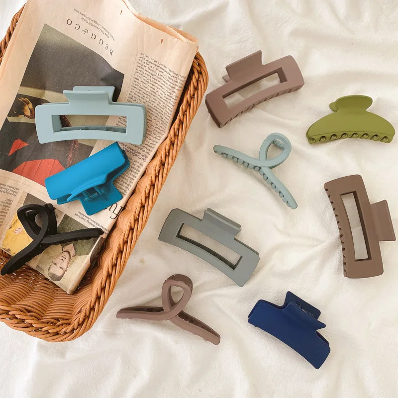 2022 new Korean ins square hairpin female back clip Korean temperament large bath dish hair shark clip hair accessories