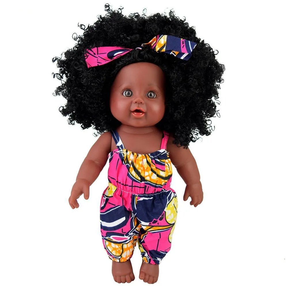 Great Birthday Present Elaborately Handcrafted Black Doll Toys with Afro Hair for Girls and Collectors