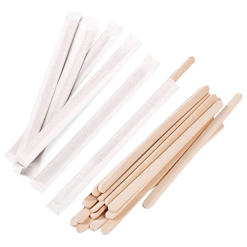 Экологичная мешалка для кофе из березового дерева с пользовательским логотипом