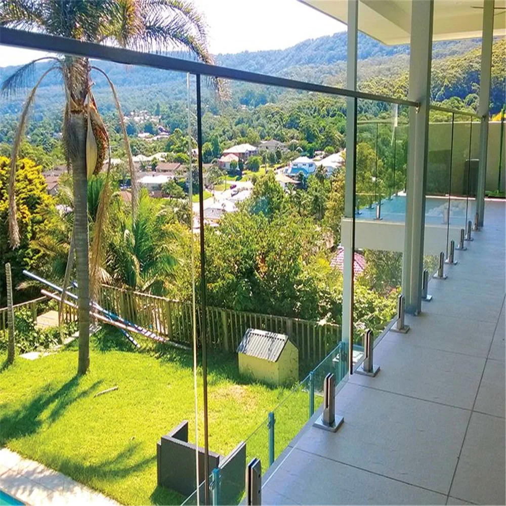 House Modern Plexiglass Fence Stainless Steel Swimming Pool Handrail Glass Spigot Railing Design