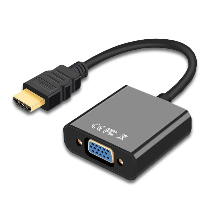  30% скидка Мини HDTV 4K штекер HDMI в VGA Аудио конвертер кабель Поддержка Full HD 1080P