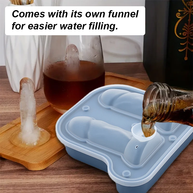 Interesting 3D Silicone Prank Ice Cube Mold Tray for Ice Chilling Whiskey Cocktails Penis Funny Ice Cube Tray