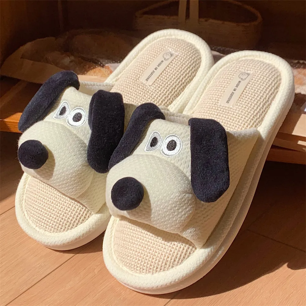 XIXITIAO Cartoon Dog Slippers Women Kawaii House Sandals Cute for Men Home Floor Slipper Indoor