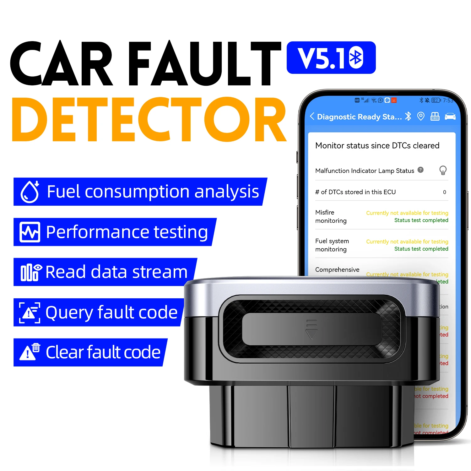 FNIRSI FD10 автомобильный OBD2 сканер считыватель кодов чистая ошибка OBD диагностический инструмент IOS Android BluetoothV5.1 прибор для проверки двигателя автомобиля