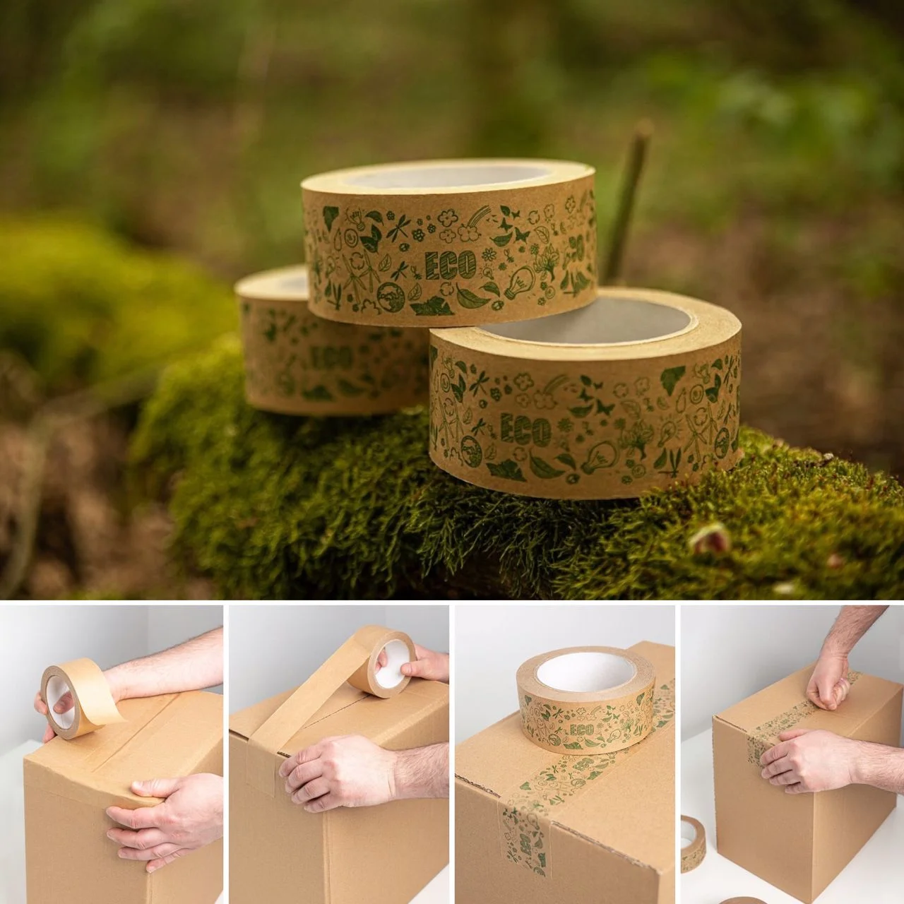 Non.-reinforced gummed water activated kraft paper tape