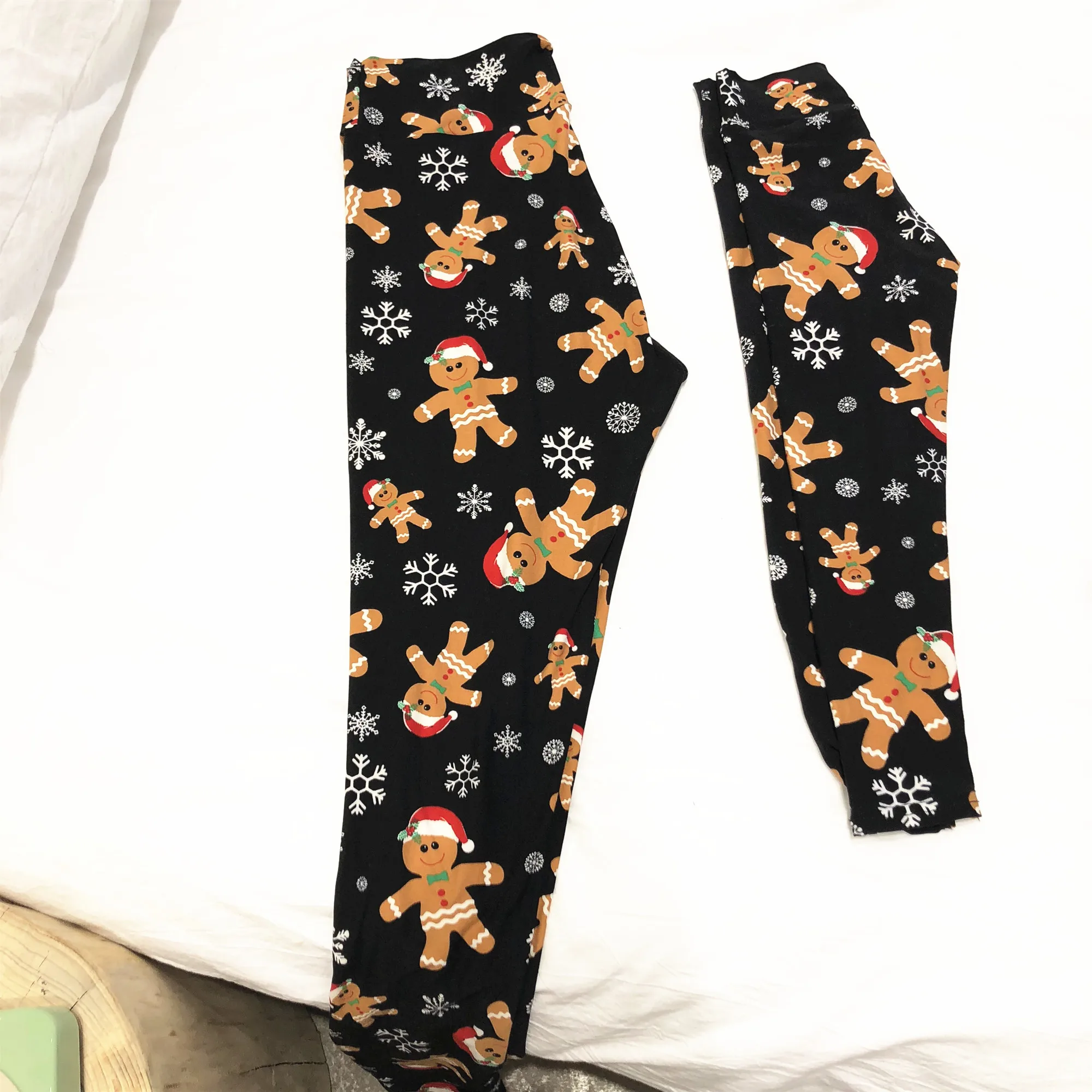 New Year Holidays Girl Kids leggings Winter Pants Christmas Soft Ginger Baby Prints Leggings For Children Wholesale