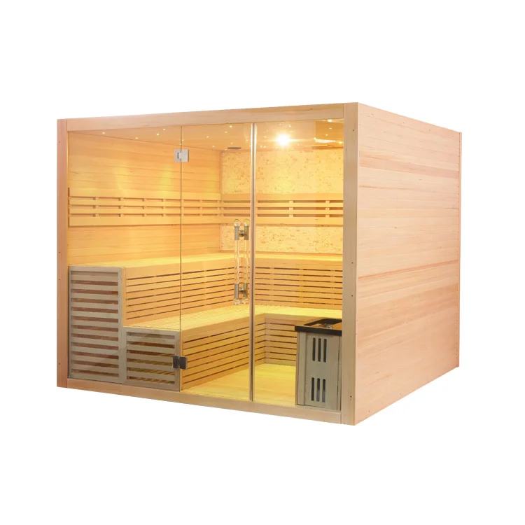 Wholesale Cheap Indoor Traditional 6 Person Wooden Sauna Room With Star Light