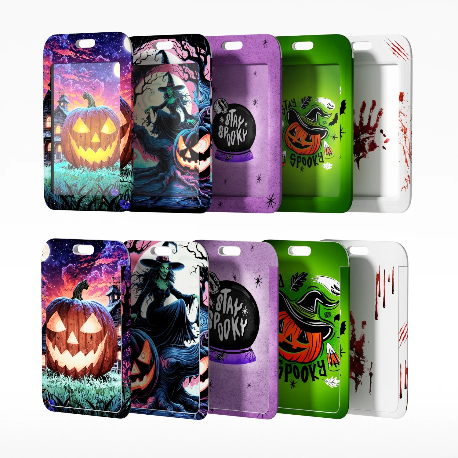 Custom Halloween Promotion Card Holder Lanyard with Logo Polyester Material and Accessory Hook Personalized ID Lanyard
