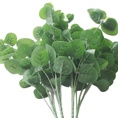 16 Branches green artificial eucalyptus plastic flower and leaves for wedding party decoration artificial mini flowers plants