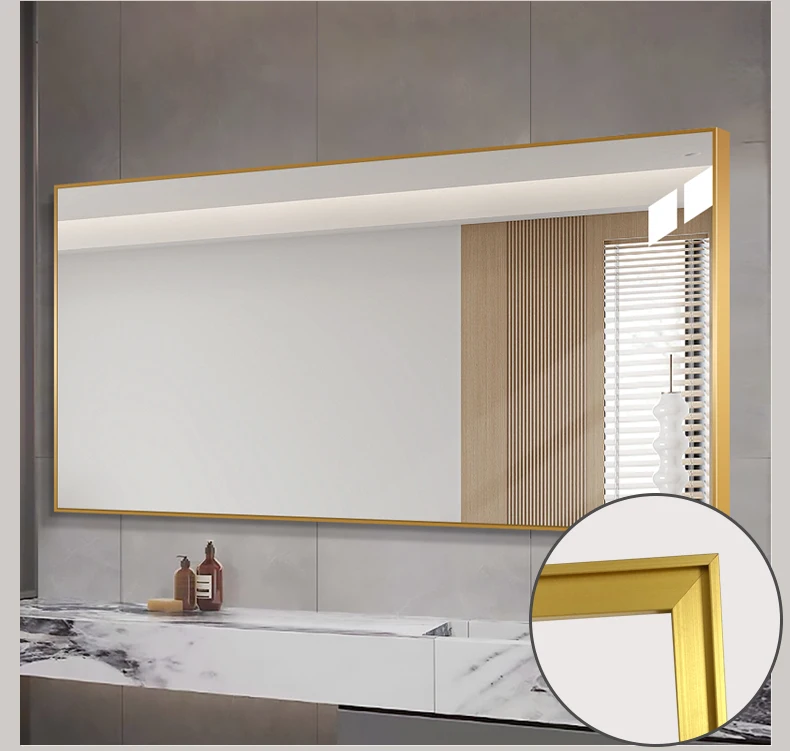 wholesale custom modern rectangle large big black gold matel framed full length home decor bathroom wall mirror miroir spiegel