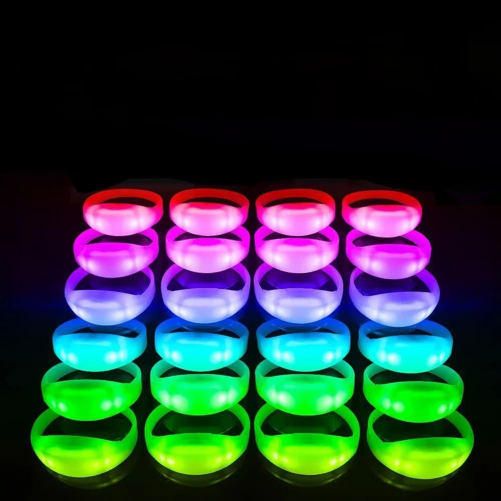 Concert Sound Activated Bracelet 15 Colors Flashing Silicon Led Light Wristband Bracelet For Party
