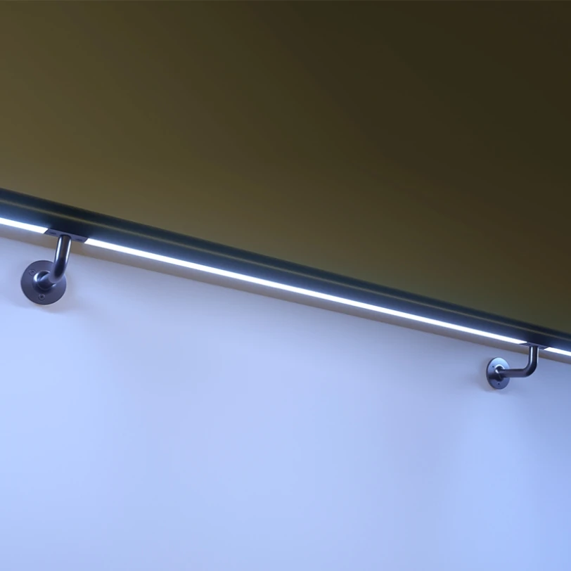 Corridor Support Rod Stainless Steel Stair handrail Bracket Wall-Mounted Stair/wooden handrail with LED light
