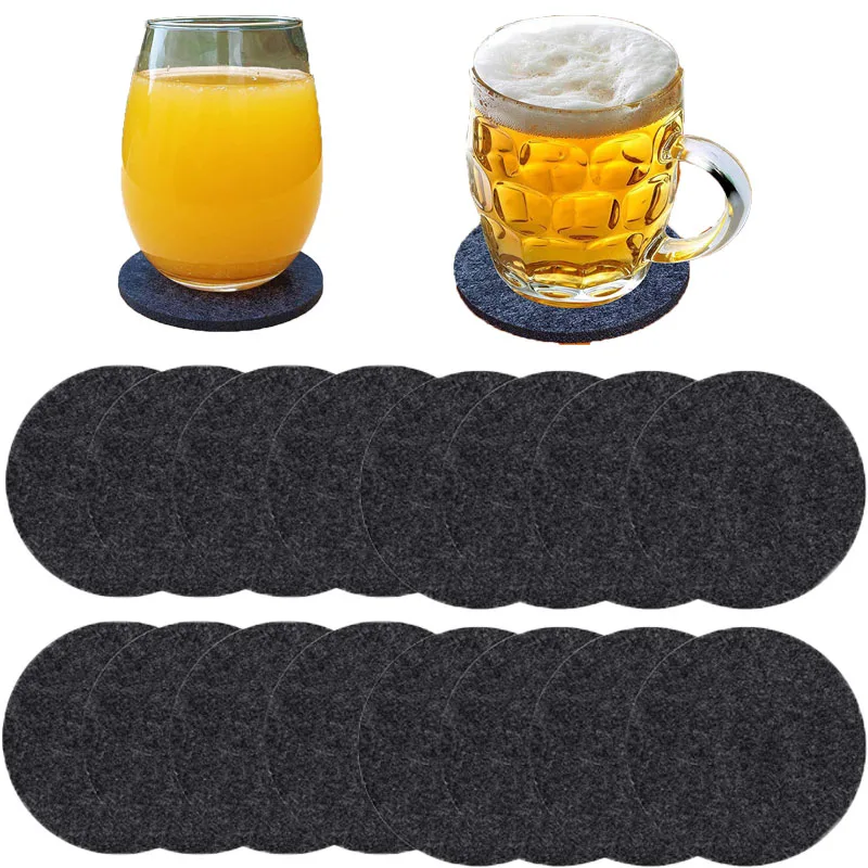 Eco-friendly Custom Printing Felt Cup Coaster For Home Club Bar Use Car Sublimation Coaster Set Table Desk