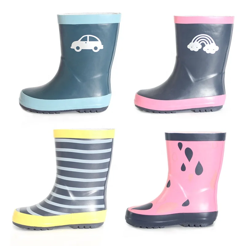 2021 Wholesale Fashion Kids Waterproof  Rubber Comfortable Toddler Kids Rain Boots