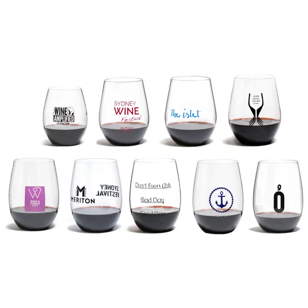 Unbreakable Reusable Tritan Stemless Plastic Wine Glass Classic Design 4-Pack for Party Occasions