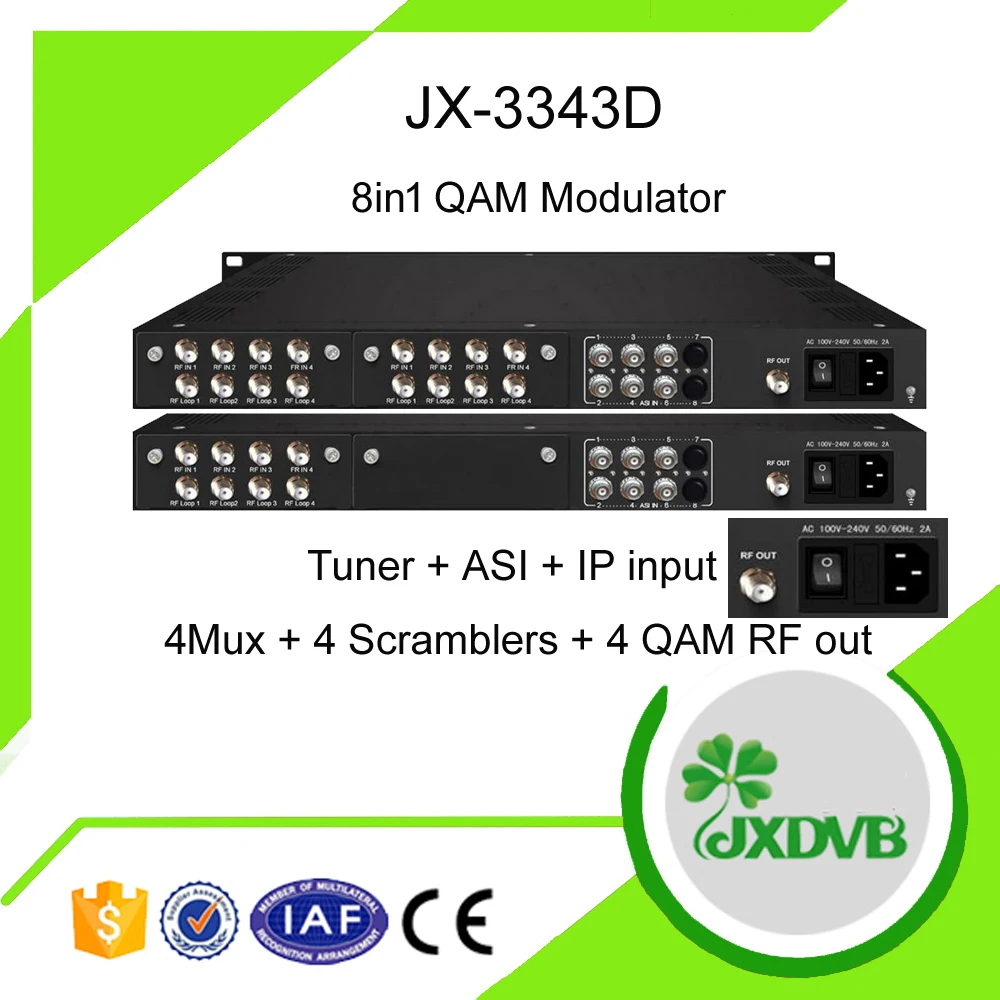 Digital CATV Headend Tuner/ASI/IP to QAM RF Modulator