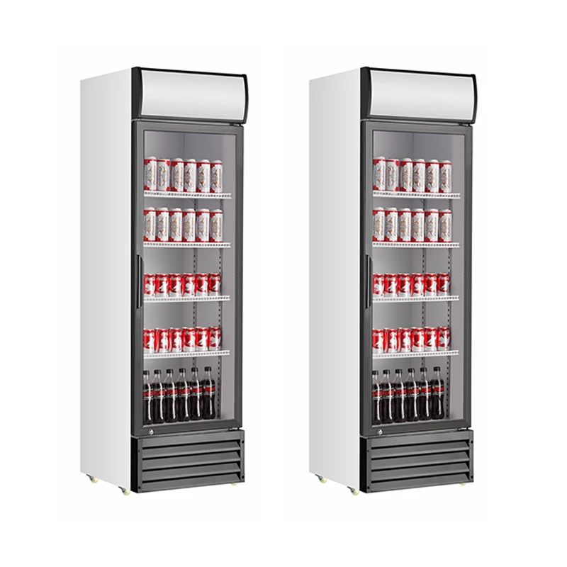 Commercial Beverage Fridge Single Door Upright Display Refrigerator Bar Fridge Beer Cooler Pepsi Cola Showcase Refrigerator