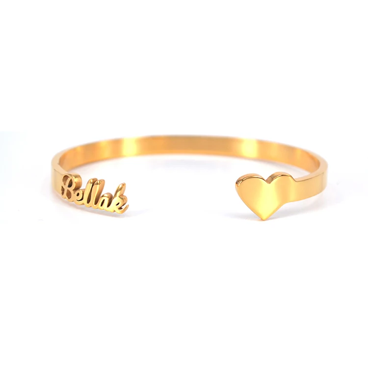 Wholesale Stainless Steel 18K Gold Custom Personalized Cuff Bracelet
