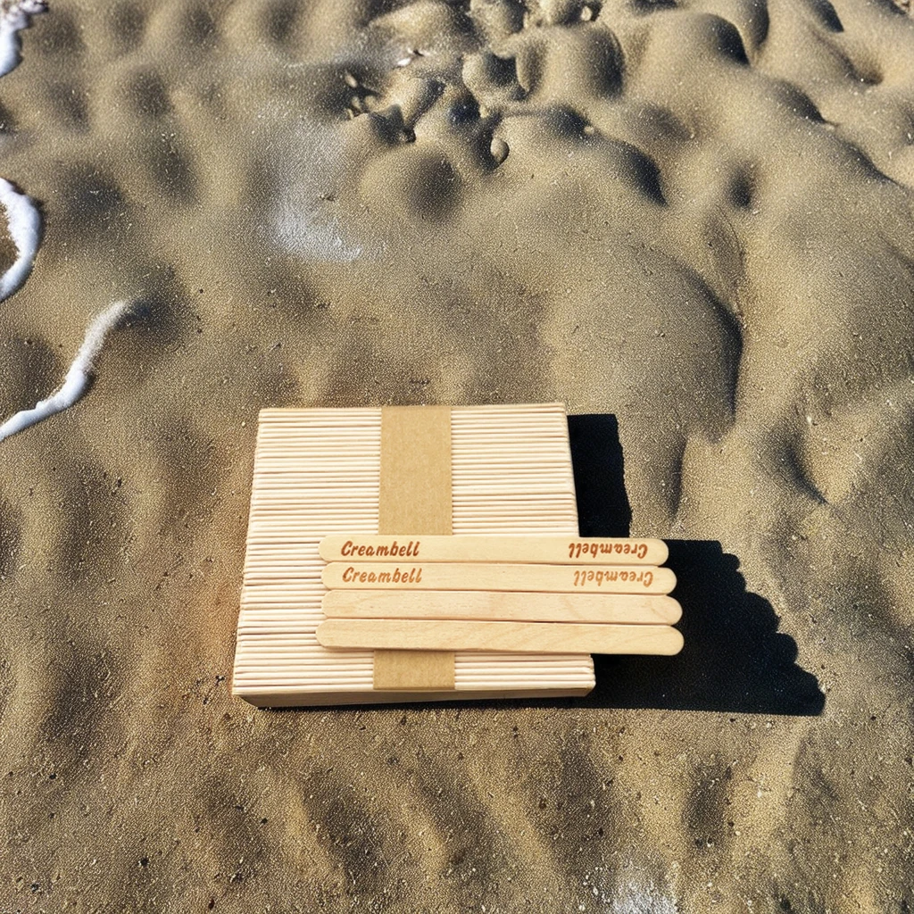 Factory Wholesale Polished Hot Selling Eco Friendly Wooden Ice Cream Sticks Birch Popsicle Stick for Ice Cream