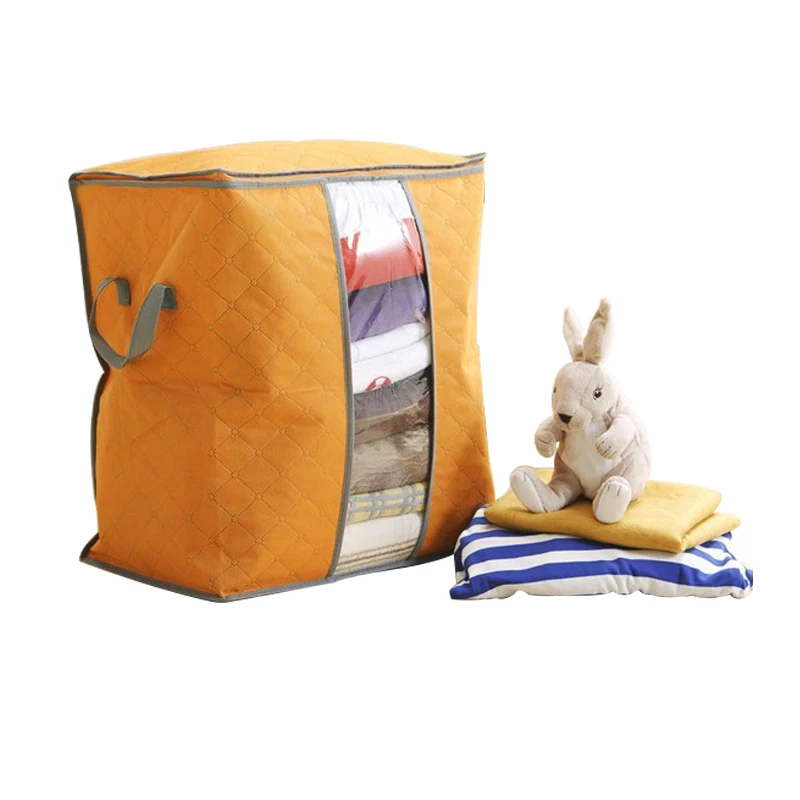 Small size colorful bamboo charcoal non-woven fabric quilt bag for clothing
