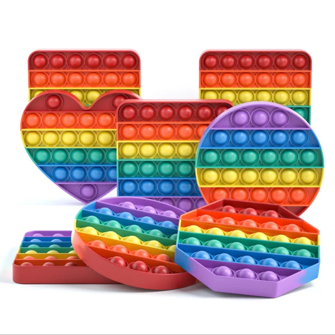  rainbow Bubble Popping its Fidget Sensory Toy Stress Reliever Adult Poping Educational
