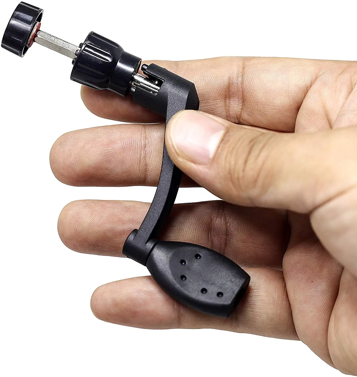 SAMSFX Black Plastic Rotary Knob Power Handle for Fishing Reel Replacement Handle Nonslip Grip 2PCS in Pack